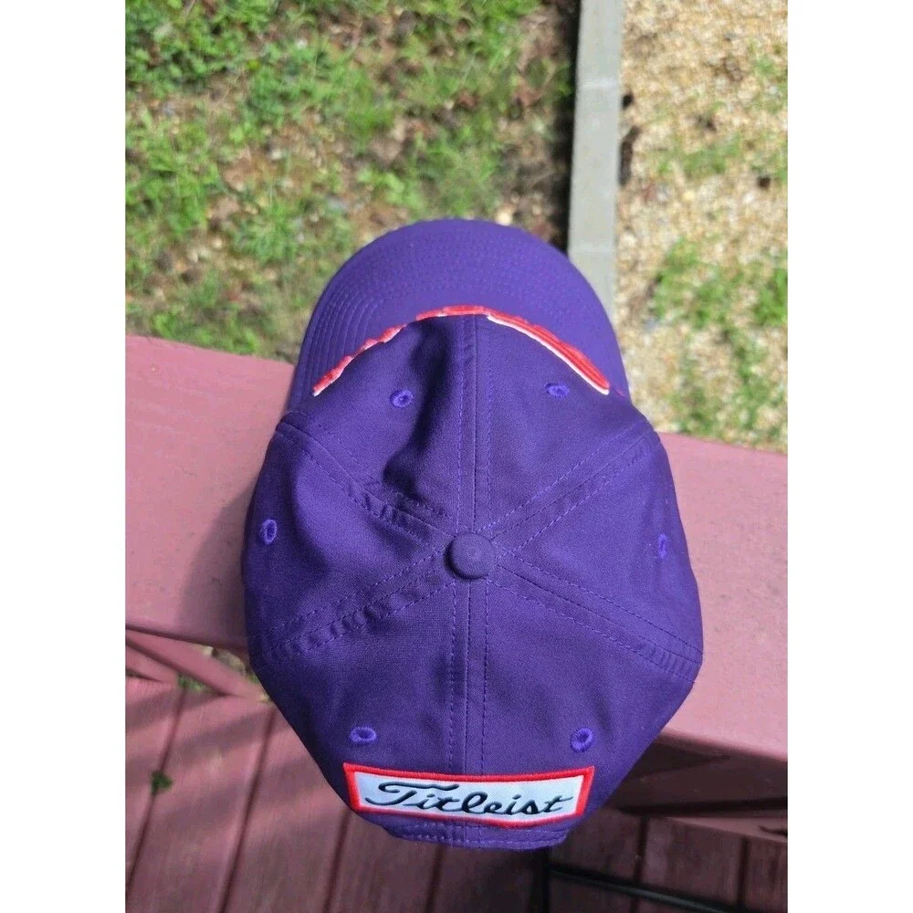 Titleist Hat Cap Mens Strapback Adjustable Purple/Orange FootJoy Pro V1 FJ Golf